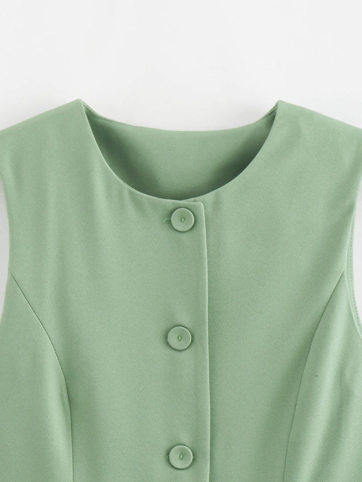 Elegant Sleeveless Button Vest for Women