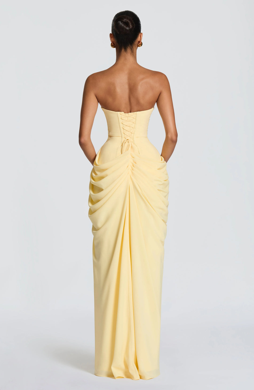 High-Slit Ruched Gown