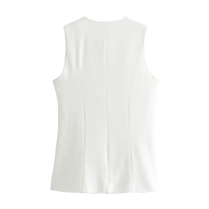 Elegant Sleeveless Button Vest for Women