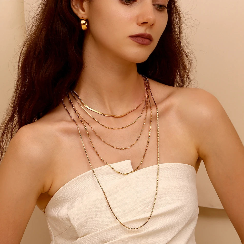 Gold-Tone Stainless Steel Chain Necklace