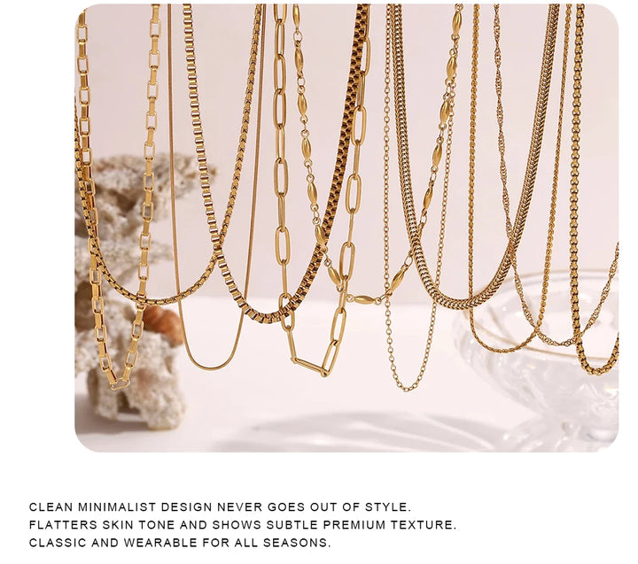 Gold-Tone Stainless Steel Chain Necklace