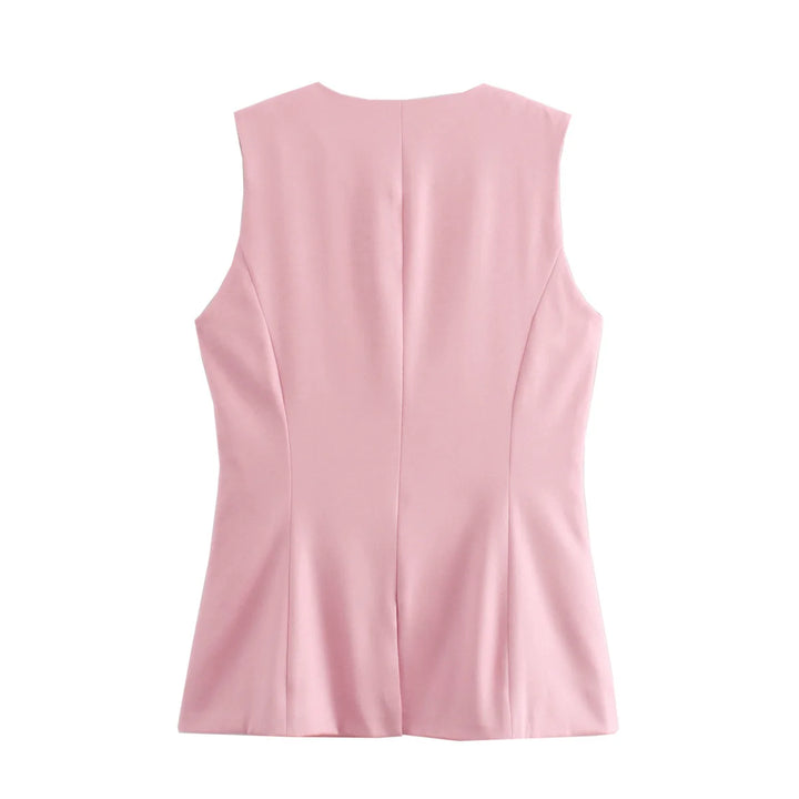 Elegant Sleeveless Button Vest for Women