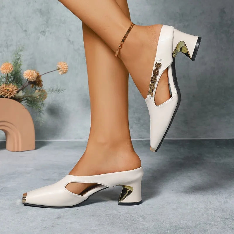 Γόβες Mule με Αλυσίδα