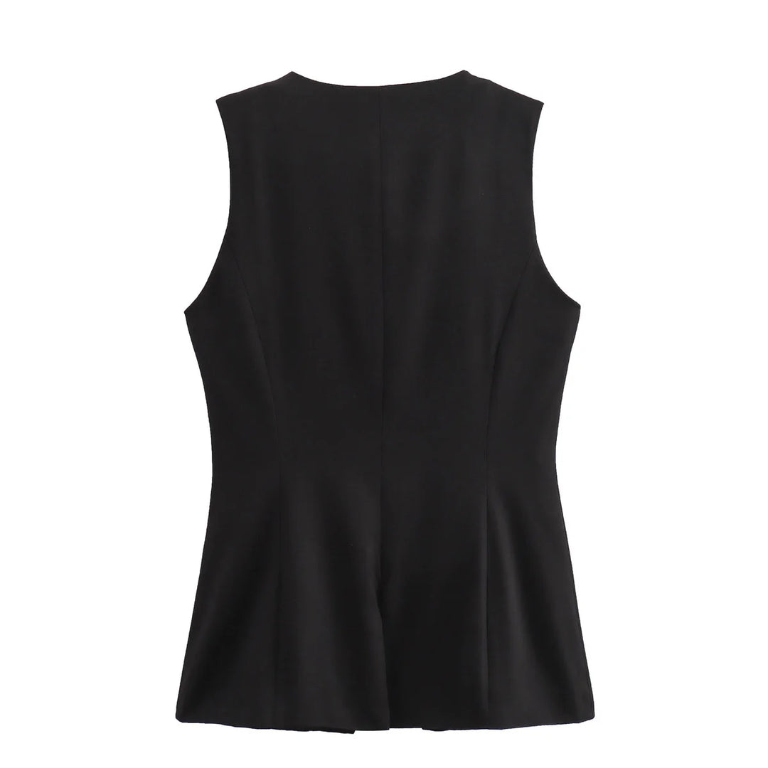 Elegant Sleeveless Button Vest for Women