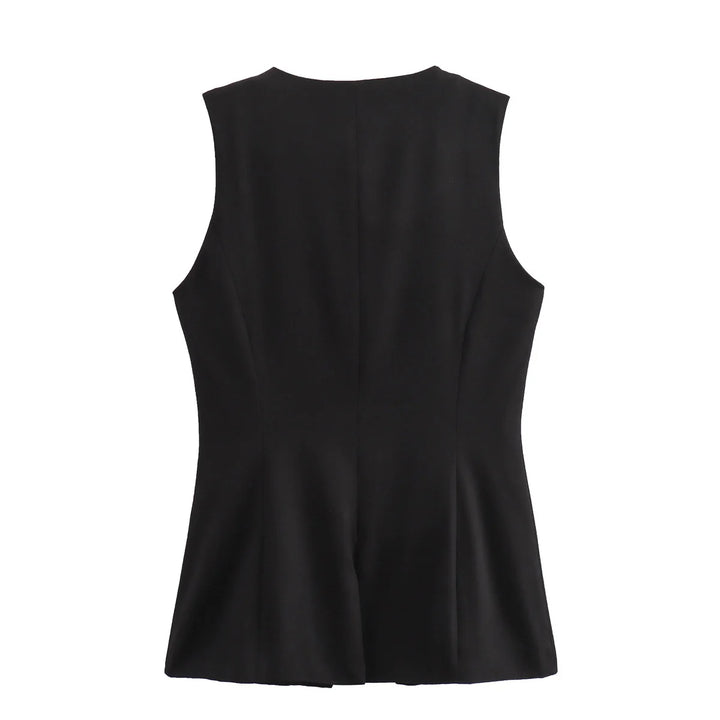 Elegant Sleeveless Button Vest for Women