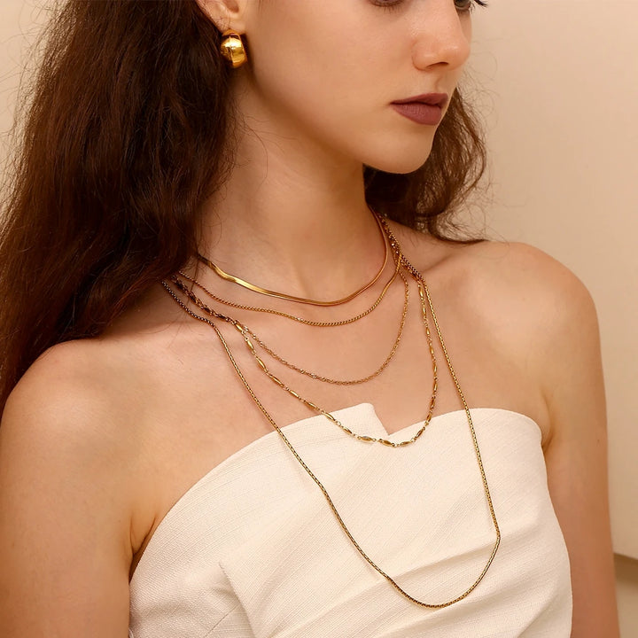 Gold-Tone Stainless Steel Chain Necklace