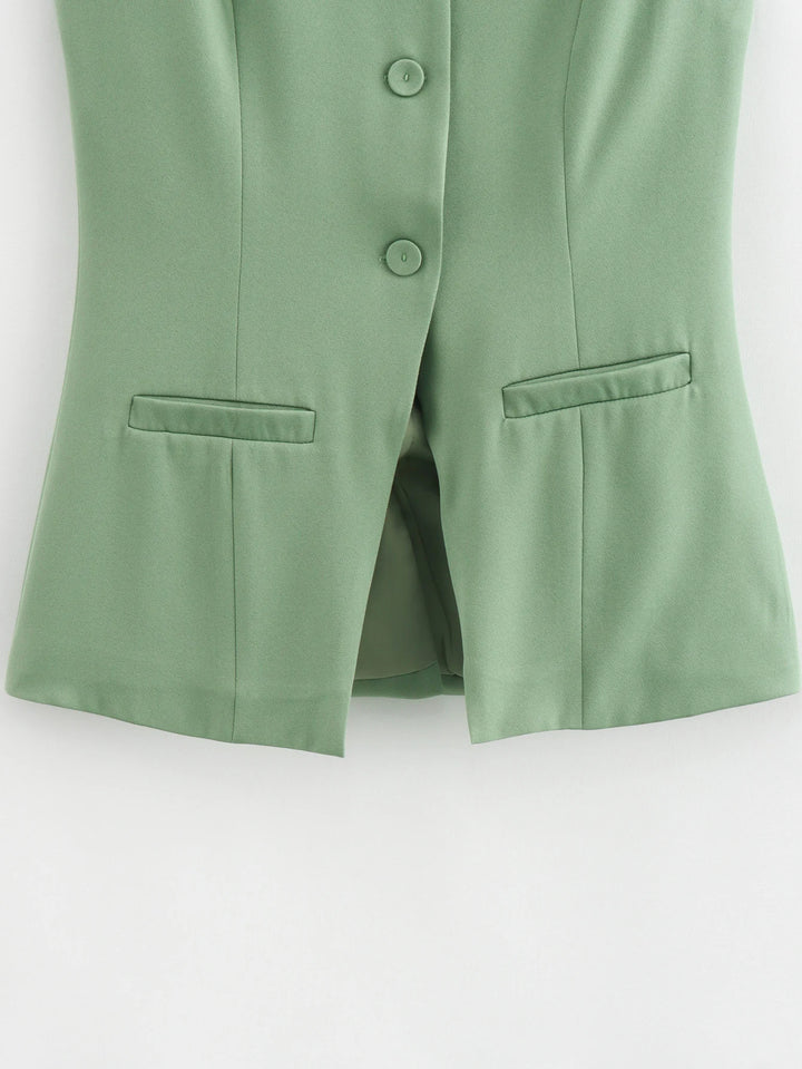 Elegant Sleeveless Button Vest for Women