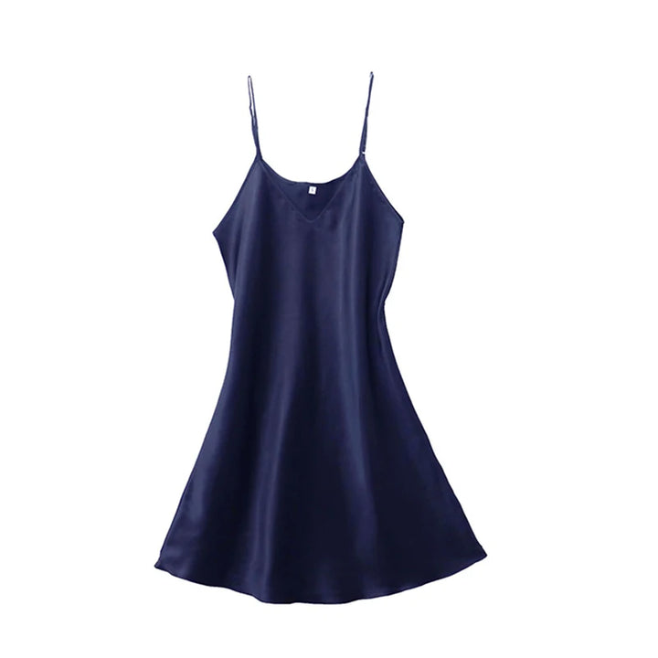 Silk Satin Slip Nightdress – V-Neck Sleepwear