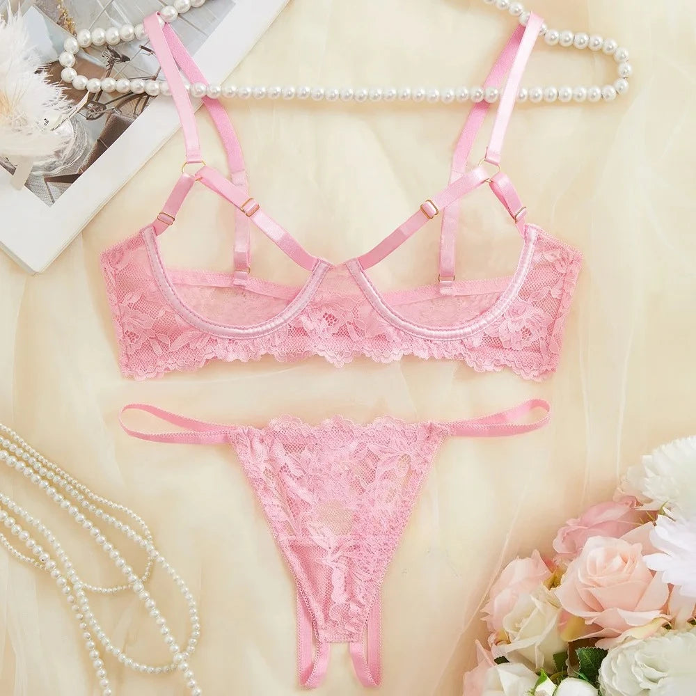 Floral Lace Two-Piece Lingerie Set