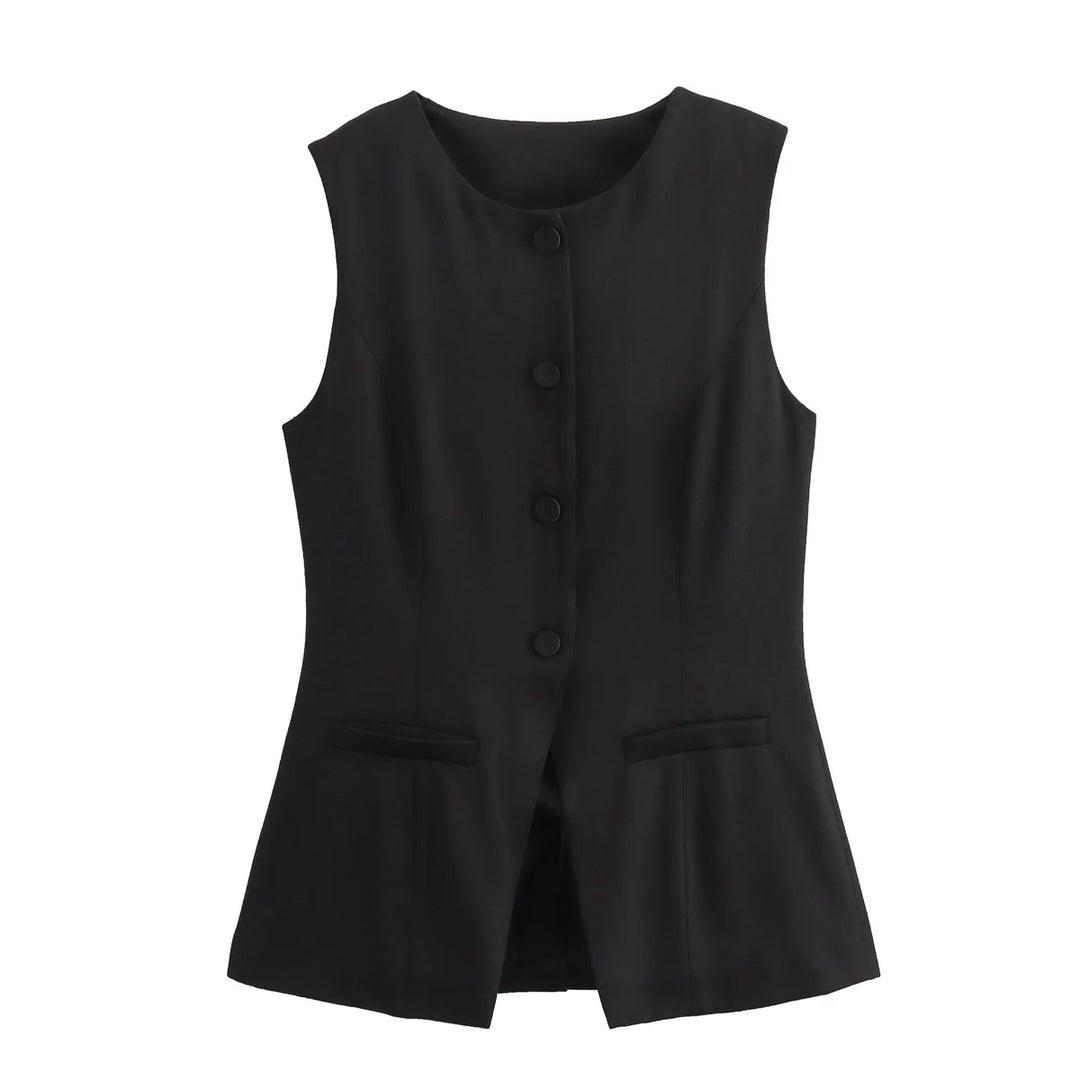 Elegant Sleeveless Button Vest for Women