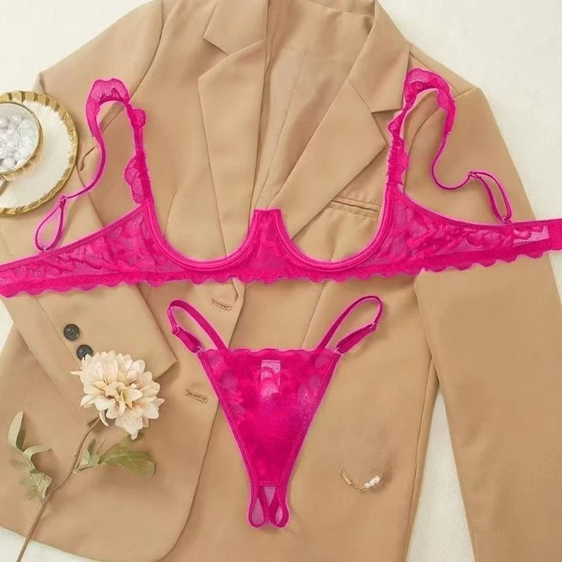 Floral Lace Two-Piece Lingerie Set